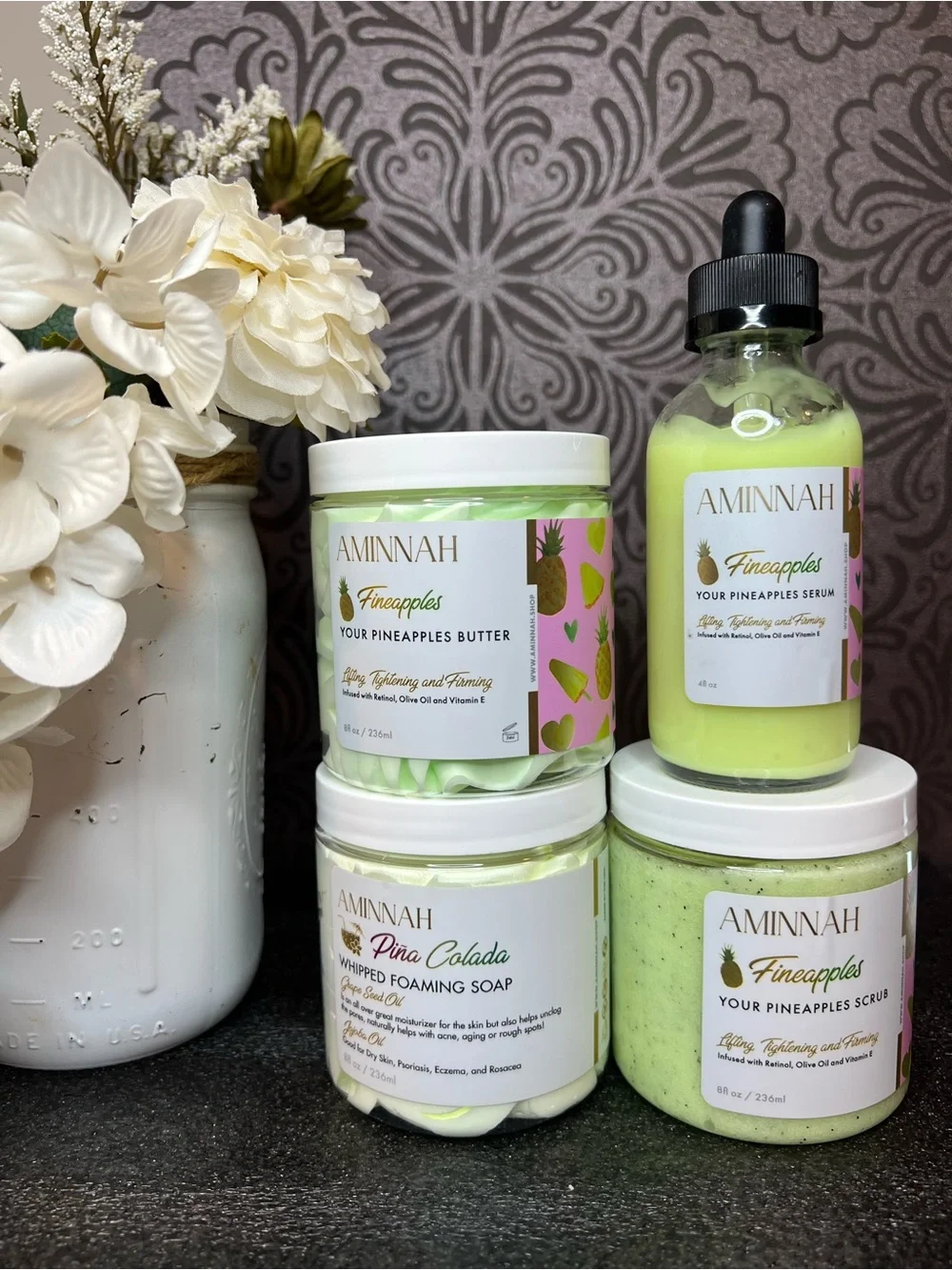 Aminnah Skincare bundle Fineapples Pineapple Set